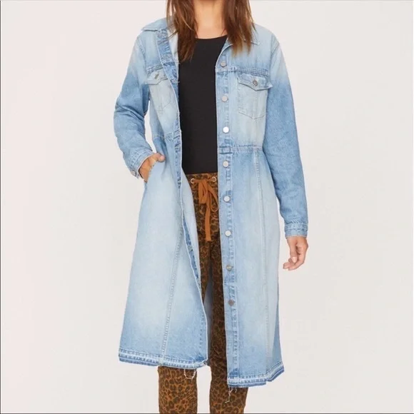 Anthropologie • Sanctuary Ramsey Denim Duster Trench size Small - Picture 2 of 6